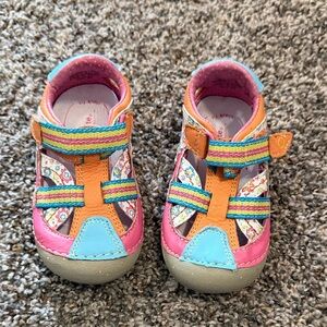 Stride-Rite Baby Soft Motion Noelle Colorful Shoes with Rainbow Straps Size 5C